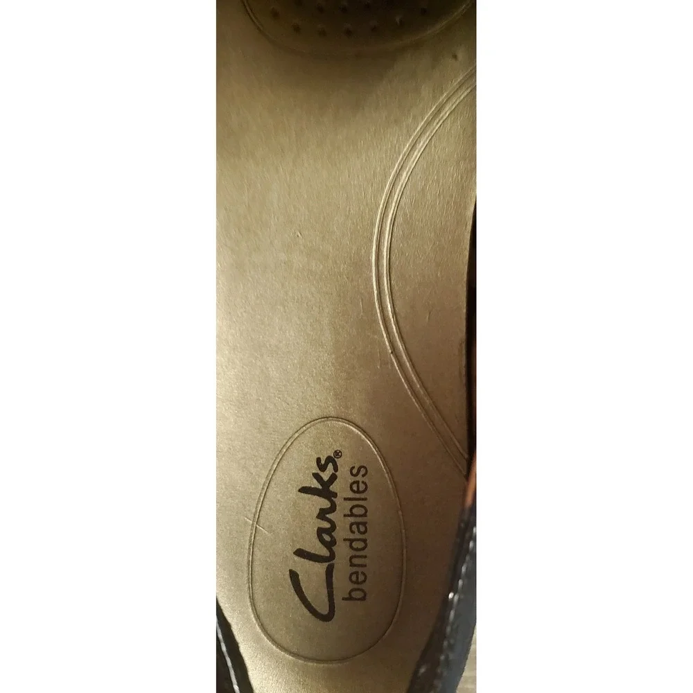 Clarks Bendables Leather Flat Shoes Women's Size‎ 8 Black